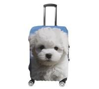 RLDOBOFE Bichon Frise Dog Baggage Cover for Travel, Washable Suitcase Covers for Home, Dustproof Luggage Protector Skins with Zippers, Protector Anti Scratch, Luggage Covers, white, L, Luggage Case