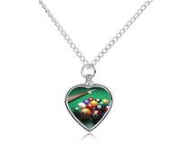 RLDOBOFE Billiards Pet Cremation Necklaces for Ashes Personalized Pet Ashes Jewelry Heart Shaped Urn Pendant Custom Memorial Funeral Keepsake for Loss Dogs Cats