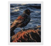 RLDOBOFE Bird by Stone Diamond Painting Kit for Adults Round 5d Diamond Art Kits for Beginners DIY Full Drill Diamonds Dots Painting Gem Arts Crafts Home Wall Decor Gift 16"x20"