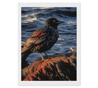 RLDOBOFE Bird by Stone Diamond Painting Kit for Adults Square 5D Diamond Art Kits for Beginners DIY Full Drill Diamonds Dots Painting Gem Arts Crafts Home Wall Decor Gift 12"x16"