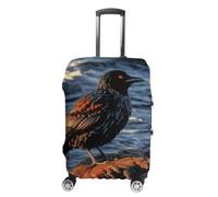 RLDOBOFE Bird by Stone Travel Luggage Cover Anti Scratch Suitcase Protector Washable Elastic Baggage Cover, white, M, Stylish