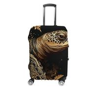 RLDOBOFE Black And Gold Sea Turtle Pattern Baggage Cover for Travel, Washable Suitcase Covers for Home, Dustproof Luggage Protector Skins with Zippers, Protector Anti Scratch, Luggage Covers, white