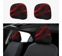 RLDOBOFE black and red background Car Headrest Cover 2 PCS, Funny Auto Front Seat Head Rest Protector, Universal Car Headrest Protector Elastic, Personalized Seat Cover Headrest Trim for Most Cars