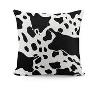 RLDOBOFE Black and White Cow Print Throw Pillow Covers for Sofa, Super Soft Body Plush Pillow Cases with Zipper for Bedroom, Breathable Fuzzy Cushion Cases for Living Room, Hotel, 18inch