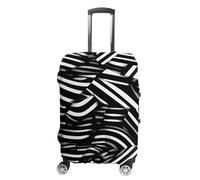 RLDOBOFE Black And White Lines Baggage Cover for Travel, Washable Suitcase Covers for Home, Dustproof Luggage Protector Skins with Zippers, Protector Anti Scratch, Luggage Covers, white, Small