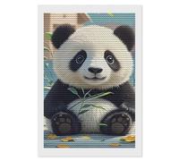 RLDOBOFE Black and White Panda Diamond Painting Kit for Adults Round 5d Diamond Art Kits for Beginners DIY Full Drill Diamonds Dots Painting Gem Arts Crafts Home Wall Decor Gift 8"x12"