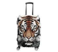 RLDOBOFE Black And White Tiger Travel Luggage Cover Anti Scratch Suitcase Protector Washable Elastic Baggage Cover, white, Small, Stylish