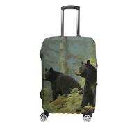 RLDOBOFE Black Bears Travel Luggage Cover Anti Scratch Suitcase Protector Washable Elastic Baggage Cover, white, L, Stylish