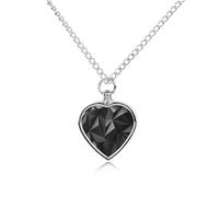 RLDOBOFE Black Geometric Cremation Jewelry for Ashes Heart Urn Necklaces Personalized Memorial Necklace Dog Cat Keepsake Pendant Custom Small Locket Ash Holder for Women Men