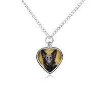 RLDOBOFE Black German Shepherd Dog Pet Cremation Necklaces for Ashes Personalized Pet Ashes Jewelry Heart Shaped Urn Pendant Custom Memorial Funeral Keepsake for Loss Dogs Cats