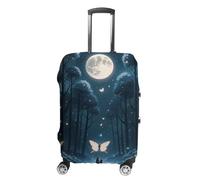 RLDOBOFE Black Light Fantasy Forest Baggage Cover for Travel, Washable Suitcase Covers for Home, Dustproof Luggage Protector Skins with Zippers, Protector Anti Scratch, Luggage Covers, white, XL