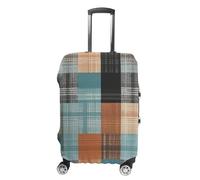 RLDOBOFE Black Plaid Pattern Baggage Cover for Travel, Washable Suitcase Covers for Home, Dustproof Luggage Protector Skins with Zippers, Protector Anti Scratch, Luggage Covers, white, M, Luggage Case