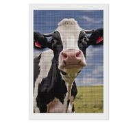 RLDOBOFE Black White Cow Diamond Painting Kit for Adults Square 5D Diamond Art Kits for Beginners DIY Full Drill Diamonds Dots Painting Gem Arts Crafts Home Wall Decor Gift 8"x12"