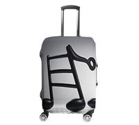 RLDOBOFE Black White Music Note Travel Luggage Cover Anti Scratch Suitcase Protector Washable Elastic Baggage Cover, white, Small, Stylish