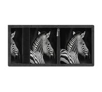 RLDOBOFE Black & White Zebra Trifold Wallet Minimalist Mens Wallet with Key Hook 8 Card Slots Modern Stylish Polyester Security Wallets Fashion Slim Credit Card Holder Id Window