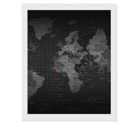RLDOBOFE Black World Map Diamond Painting Kit for Adults Round 5d Diamond Art Kits for Beginners DIY Full Drill Diamonds Dots Painting Gem Arts Crafts Home Wall Decor Gift 16"x20"