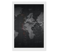 RLDOBOFE Black World Map Diamond Painting Kit for Adults Square 5D Diamond Art Kits for Beginners DIY Full Drill Diamonds Dots Painting Gem Arts Crafts Home Wall Decor Gift 8"x12"