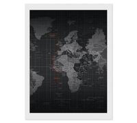 RLDOBOFE Black World Map Diamond Painting Kit for Adults Square 5D Diamond Art Kits for Beginners DIY Full Drill Diamonds Dots Painting Gem Arts Crafts Home Wall Decor Gift 12"x16"