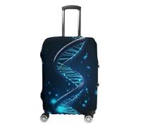 RLDOBOFE Blue DNA Structure Baggage Cover for Travel, Washable Suitcase Covers for Home, Dustproof Luggage Protector Skins with Zippers, Protector Anti Scratch, Luggage Covers, white, L, Luggage Case