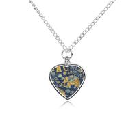 RLDOBOFE Blue Elephant Print Pet Cremation Necklaces for Ashes Personalized Pet Ashes Jewelry Heart Shaped Urn Pendant Custom Memorial Funeral Keepsake for Loss Dogs Cats