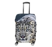 RLDOBOFE Blue Eyed Snow Leopard Baggage Cover for Travel, Washable Suitcase Covers for Home, Dustproof Luggage Protector Skins with Zippers, Protector Anti Scratch, Luggage Covers, white, XL, Luggage