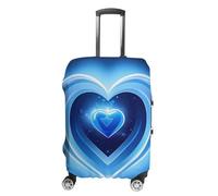 RLDOBOFE Blue Heart Travel Luggage Cover Anti Scratch Suitcase Protector Washable Elastic Baggage Cover, white, L, Stylish