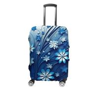 RLDOBOFE Blue Mini Flower Swirl Travel Luggage Cover Anti Scratch Suitcase Protector Washable Elastic Baggage Cover, white, Small, Stylish