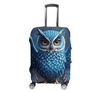RLDOBOFE Blue Owl Travel Luggage Cover Anti Scratch Suitcase Protector Washable Elastic Baggage Cover, white, M, Stylish