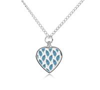 RLDOBOFE Blue Peacock Feather Cremation Jewelry for Ashes Heart Urn Necklaces Personalized Memorial Necklace Dog Cat Keepsake Pendant Custom Small Locket Ash Holder for Women Men