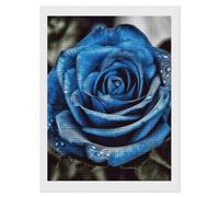 RLDOBOFE Blue Rose Diamond Painting Kit for Adults Square 5D Diamond Art Kits for Beginners DIY Full Drill Diamonds Dots Painting Gem Arts Crafts Home Wall Decor Gift 12"x16"