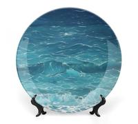 RLDOBOFE Bone China Decorative Plate for Wall, Personalized The Deep Plates with Display Stand, Chinese Style Decorative Dish 7inch for Living Room, Hallway, Table Decor