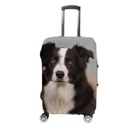 RLDOBOFE Border Collie Baggage Cover for Travel, Washable Suitcase Covers for Home, Dustproof Luggage Protector Skins with Zippers, Protector Anti Scratch, Luggage Covers, white, XL, Luggage Case