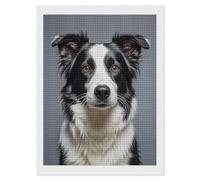 RLDOBOFE Border Collie Diamond Painting Kit for Adults Square 5D Diamond Art Kits for Beginners DIY Full Drill Diamonds Dots Painting Gem Arts Crafts Home Wall Decor Gift 12"x16"