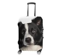 RLDOBOFE Border Collie Travel Luggage Cover Anti Scratch Suitcase Protector Washable Elastic Baggage Cover, white, L, Stylish