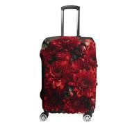 RLDOBOFE Bouquet of Red Flowers Travel Luggage Cover Anti Scratch Suitcase Protector Washable Elastic Baggage Cover, white, L, Stylish