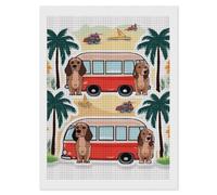 RLDOBOFE Bus and Hound Dog Diamond Painting Kit for Adults Square 5D Diamond Art Kits for Beginners DIY Full Drill Diamonds Dots Painting Gem Arts Crafts Home Wall Decor Gift 12"x16"
