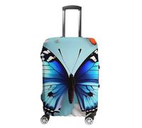 RLDOBOFE Butterfly And Flowers Travel Luggage Cover Anti Scratch Suitcase Protector Washable Elastic Baggage Cover, white, M, Stylish