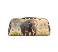 RLDOBOFE Butterfly Elephant print Pencil Bag waterproof Zipper Pencil Case Leather Pen Box Cosmetic Bag For Office Pencil