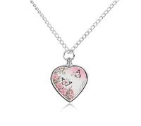 RLDOBOFE Butterfly Oleander Cluster Cremation Jewelry for Ashes Heart Urn Necklaces Personalized Memorial Necklace Dog Cat Keepsake Pendant Custom Small Locket Ash Holder for Women Men