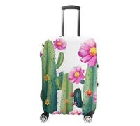 RLDOBOFE Cactus Flower Baggage Cover for Travel, Washable Suitcase Covers for Home, Dustproof Luggage Protector Skins with Zippers, Protector Anti Scratch, Luggage Covers, white, Small, Luggage Case