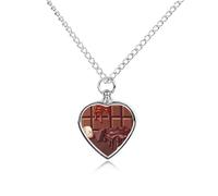 RLDOBOFE Cartoon Chocolate Pet Urn Necklaces for Ashes, Heart-Shaped Pendant for Cat Lover, Custom Dog Cremation Keepsake Jewelry, Picture Necklace Personalized for Loss of Dog