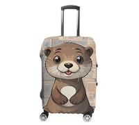 RLDOBOFE Cartoon Cute Otter Travel Luggage Cover Anti Scratch Suitcase Protector Washable Elastic Baggage Cover, white, L, Stylish