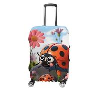 RLDOBOFE Cartoon Ladybug Flower Baggage Cover for Travel, Washable Suitcase Covers for Home, Dustproof Luggage Protector Skins with Zippers, Protector Anti Scratch, Luggage Covers, white, XL, Luggage