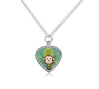 RLDOBOFE Cartoon Monkey Cremation Jewelry for Ashes Heart Urn Necklaces Personalized Memorial Necklace Dog Cat Keepsake Pendant Custom Small Locket Ash Holder for Women Men