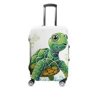 RLDOBOFE Cartoon Turtle Pattern Travel Luggage Cover Anti Scratch Suitcase Protector Washable Elastic Baggage Cover, white, M, Stylish