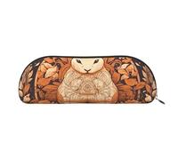 RLDOBOFE Cat On Carpet Pencil Pouch Leather,Small Pen Bags With Zipper For Pencils,Pens,Markers,Makeups,Change,Coins, Fantasy Bunny Style, One Size