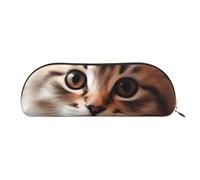 RLDOBOFE Cat On Carpet Pencil Pouch Leather,Small Pen Bags With Zipper For Pencils,Pens,Markers,Makeups,Change,Coins, Cat on Carpet, One Size
