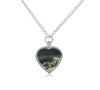 RLDOBOFE Cat on The Sofa Cremation Jewelry for Ashes Heart Urn Necklaces Personalized Memorial Necklace Dog Cat Keepsake Pendant Custom Small Locket Ash Holder for Women Men