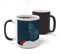 RLDOBOFE Ceramic Discoloration Mug for Office, 11 Oz Heat Changing Mugs for Party, Personalized Alpaca Llama Coffee Cup with Handle, Funny Magic Tea Cups for Birthday Gifts
