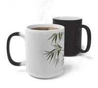 RLDOBOFE Ceramic Discoloration Mug for Office, 11 Oz Heat Changing Mugs for Party, Personalized Asian Coffee Cup with Handle, Funny Magic Tea Cups for Birthday Gifts